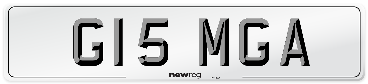G15 MGA Number Plate from New Reg